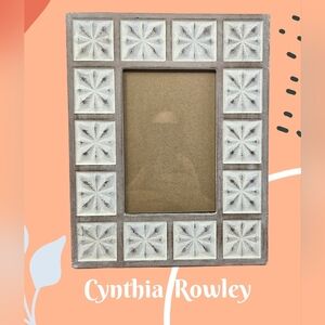Cynthia Rowley Frame 3.5x5.5 Glass Area White Wash Cottage Farm House